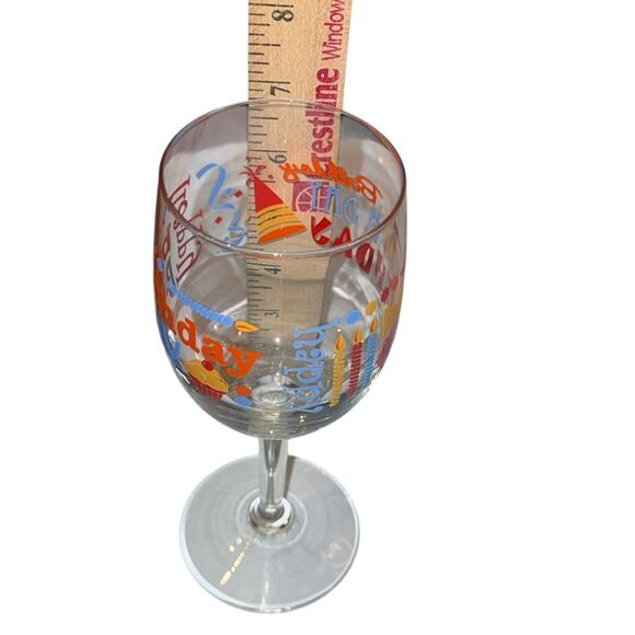 Happy Birthday Wine Glasses Set of 3 Colorful Party Celebration Printed Stemware - Picture 6 of 6